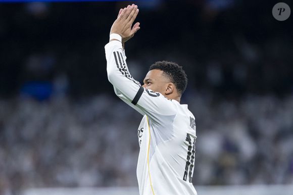 Kylian Mbappé du Real Madrid CF célèbre son but lors du match de la 7ème journée de la Ligue des Champions 2025/2026. 20 janvier 2026.  © PsnewZ/Bestimage