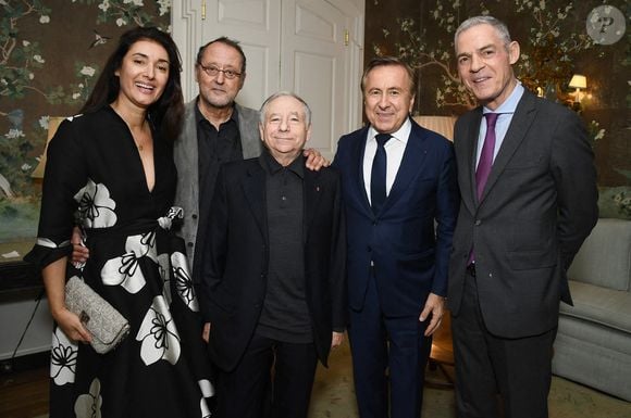 (G-R) Jean Reno, Zofia Borucka, Jean Todt (F1), le chef Daniel Boulud et l'ambassadeur Jérôme Bonnafont assistent au troisième dîner annuel du Paris Brain Institute America organisé par Martine Assouline, présidente du PBIA, New York, NY, 14 octobre 2025. Photo by Anthony Behar/SPUS/ABACAPRESS.COM