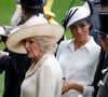 Camilla Parker Bowles fête ses 78 printemps ce jour
Camilla Parker Bowles, duchesse de Cornouailles, et Meghan Markle, duchesse de Sussex - La famille royale d'Angleterre à son arrivée à Ascot pour les courses hippiques. EXPRESS SYNDICATION / BESTIMAGE
