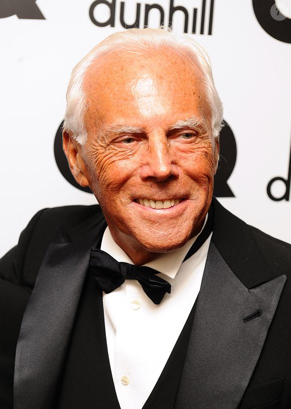 Giorgio Armani, lauréat du prix du créateur de l'année, lors de la remise des prix GQ Men of the Year 2010 au Royal Opera House, Covent Garden, Londres. ©  Ian West/PA Wire