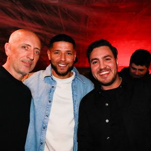 Exclusif - Gard Elmaleh, Amine Harit et Amine Radi -  Le célèbre humoriste Gad Elmaleh a inauguré lundi 3 février 2025 Le Vig’s, un tout nouveau Comedy Club situé sur le Vieux-Port de Marseille.
© Franz Chavaroche / Bestimage