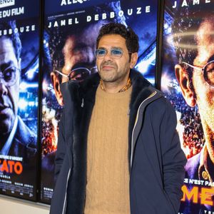 Exclusif - L'humoriste et acteur Jamel Debbouze au cinéma CGR-Villenave-d'Ornon en Gironde pour l'avant-première du film "Mercato" du réalisateur Tristan Séguéla, le 14 février 2025. ©Jean-Marc Lhomer/Bestimage.