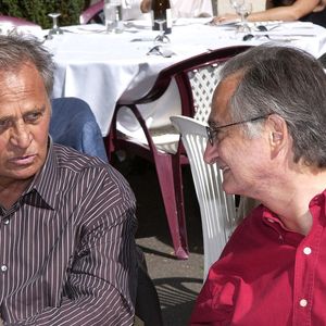 L'acteur et écrivain français Roger Hanin et l'écrivain français Jacques Attali pendant le festival 'la foret des livres' à Chanceaux-Pres Loches, centre de la France, une rencontre d'écrivains très célèbre organisée par l'écrivain français Gonzague Saint-Bris le 28 août 2005. Photo par Bruno Klein/ABACAPRESS.COM.