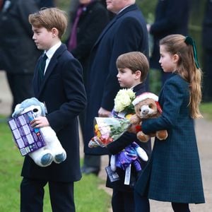 Prince Louis, Princesse Charlotte, Prince George - La famille royale britannique se rend à la messe de Noël à Sandringham le 25 décembre 2024.  Photo par Julien Burton / Bestimage