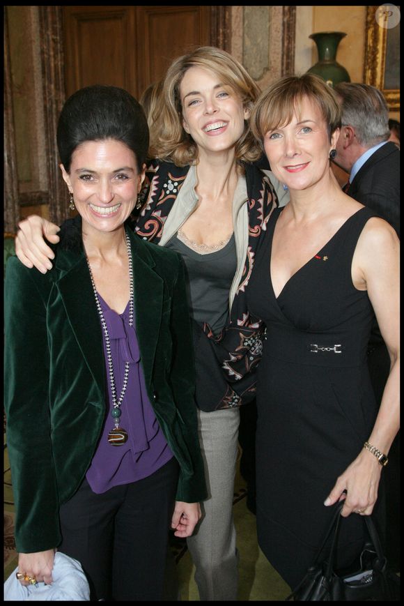 Dominique Loiseau, Julie Andrieu et Comtesse Valérie Vrinat à l'hôtel de Lassay pour la candidature de la France au patrimoine mondial de l'UNESCO. ©Bertrand Rindoff Petroff / Bestimage