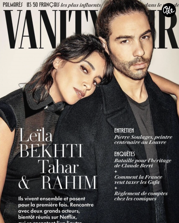 Ils n'apparaissent que de très rares fois ensemble, comme sur cette couverture.

Leïla Bekhti et Tahar Rahim en couverture de "Vanity Fair", numéro décembre 2019-janvier 2020.  Vanity Fair