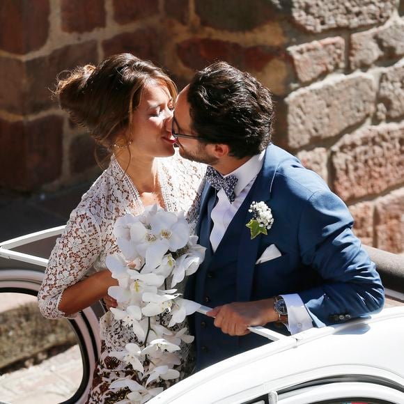 Mariage de Thomas Hollande et de la journaliste Emilie Broussouloux l'église de Meyssac en Corrèze, près de Brive, ville d'Emiie. Le 8 Septembre 2018.
© Patrick Bernard-Guillaume Collet / Bestimage