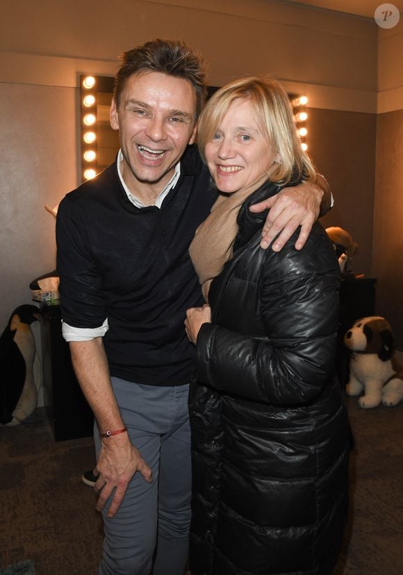 Exclusif - Jeanfi Janssens et Isabelle Roche - People en backstage du spectacle "Jeanfi Janssens atterrit à l'Olympia" à Paris le 10 janvier 2020. © Coadic Guirec/Bestimage