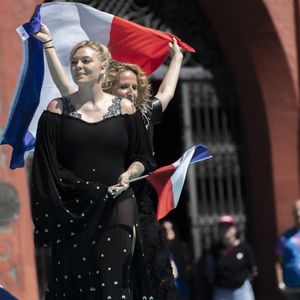 May 11, 2025, Basel, SWTIZERLAND: Louane Emera of France arrives at the 69th Eurovision Song Contest held at Rathaus on May 11, 2025 Basel, Switzerland. (Credit Image: © Baden Roth/ZUMA Press Wire)