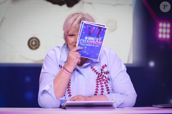 Exclusif - Laurence Boccolini, lors de l'enregistrement de l'émission On Connait La Chanson Années 90, présentée par L.Boccolini et diffusée le 19 mai 2026 sur W9, à Paris, France, le 8 avril 2026. © Jack Tribeca/Bestimage