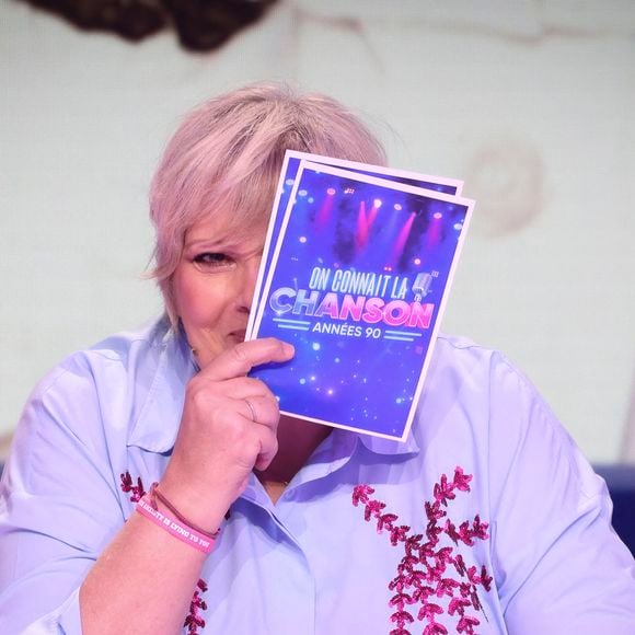 Exclusif - Laurence Boccolini, lors de l'enregistrement de l'émission On Connait La Chanson Années 90, présentée par L.Boccolini et diffusée le 19 mai 2026 sur W9, à Paris, France, le 8 avril 2026. © Jack Tribeca/Bestimage