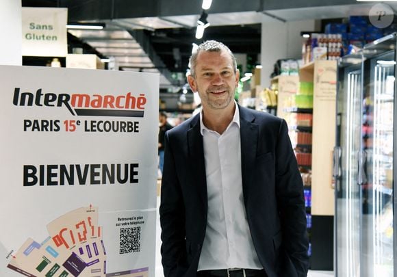 Thierry Cotillard président du Groupement Mousquetaires visite un supermarché à Paris, France le 5 septembre 2025. Photo by Alain Apaydin/ABACAPRESS.COM
