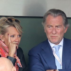 Sophie Davant et William Leymergie - People dans les tribunes des Internationaux de France de tennis de Roland Garros à Paris. Le 26 mai 2015 Gorassini / Jacovides / Bestimage