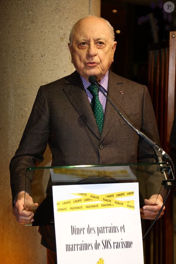 Pierre Bergé - Dîner des parrains et marraines de SOS Racisme à Paris le 3 mars 2015. Photo : Agence / Bestimage