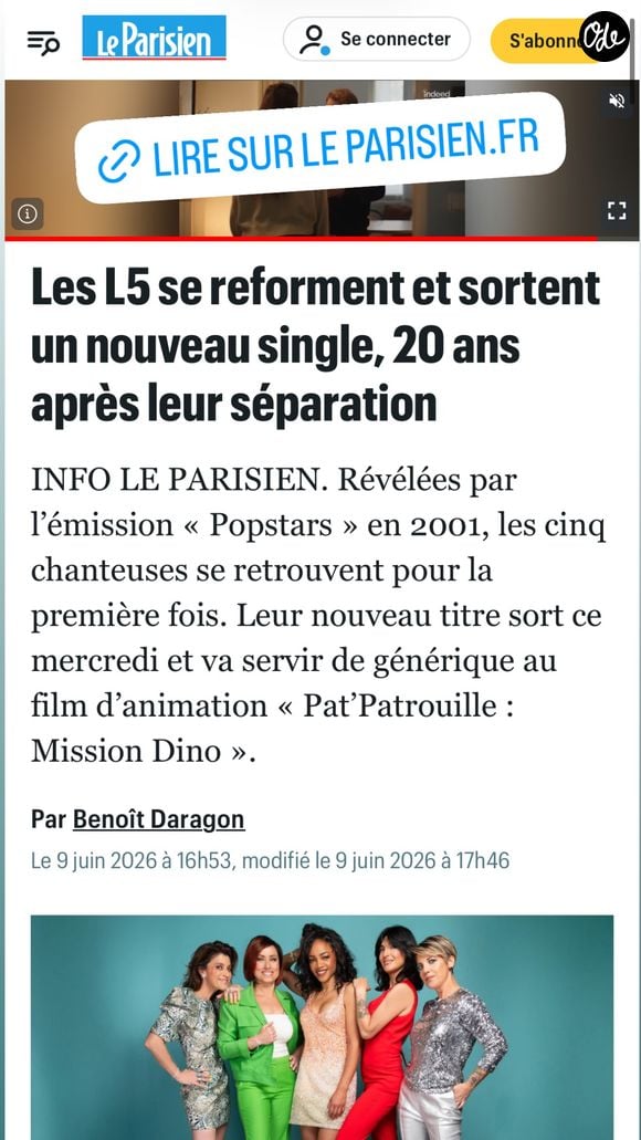 Capture d'écran du compte Instagram de Claire des L5.