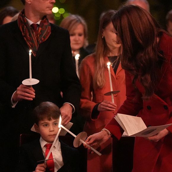 (de gauche à droite) La princesse Charlotte, le prince Louis et la princesse de Galles pendant le service de chants de Noël Together At à l'abbaye de Westminster à Londres, Royaume-Uni, le 6 décembre 2024. Photo by Aaron Chown/PA Wire/ABACAPRESS.COM