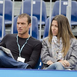 Christophe Pinna et sa femme sont photographiés lors du Tennis Open Nice Cote d'Azur 2012, à Nice, France, le 22 mai 2012. Photo par Patrice Masante/ABACAPRESS.COM