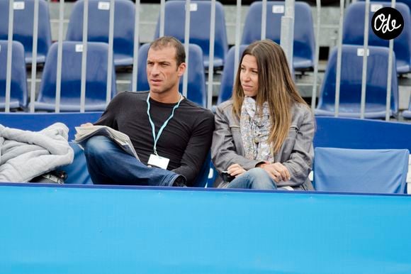 Christophe Pinna et sa femme sont photographiés lors du Tennis Open Nice Cote d'Azur 2012, à Nice, France, le 22 mai 2012. Photo par Patrice Masante/ABACAPRESS.COM