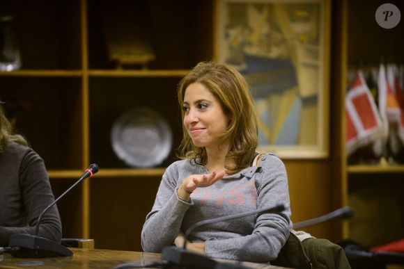 Lea Salame parle lors d'une réunion à l'Université Saint Joseph, à Beyrouth, au Liban, le 2 mars 2015. Photo by Balkis Press/ABACAPRESS.COM