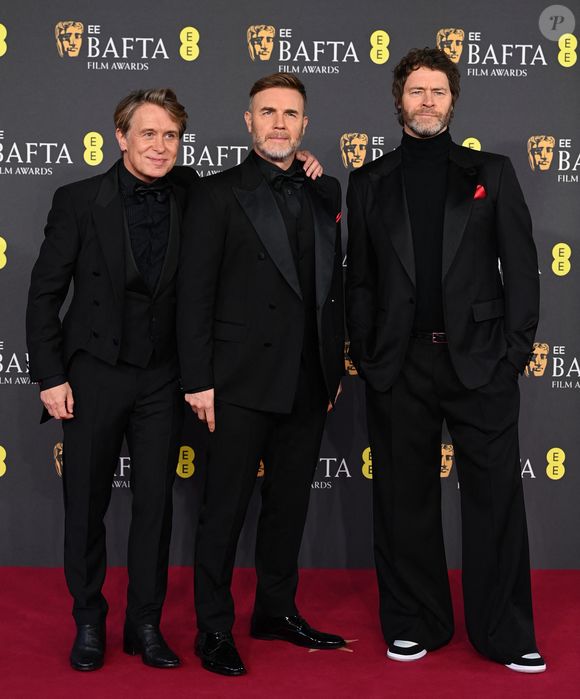 Gary Barlow, Howard Donald and Mark Owen of Take That - Photocall de la 78ème cérémonie des British Academy Film Awards (EE BAFTA) au Royal Albert Hall à Londres, le 16 février 2025.
©GOFF INF / BESTIMAGE