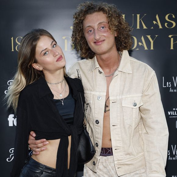 Exclusif - Joalukas Noah avec Sasha Nikolic (fille deFilip Nikolic) lors de la soirée d'anniversaire de Joalukas Noah, fils de Yannick Noah et Isabelle Camus, pour ses 18 ans à Paris le 10 juin 2022.

© Cyril Moreau / Bestimage