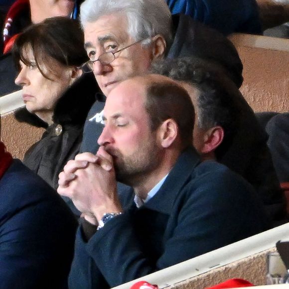 Le prince William, prince de Galles assiste en tribune à la 7ème journée de Ligue des Champions 2024/2025 opposant l'AS Monaco à Aston Villa au stade Louis II de Monaco, le 21 janvier 2025. © Bruno Bebert/Bestimage