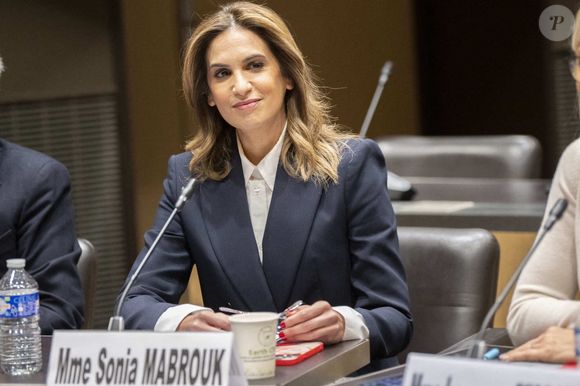 La journaliste Sonia Mabrouk devant la commission d'enquête parlementaire sur les procédures d'attribution des autorisations des services nationaux de télévision à l'Assemblée nationale à Paris, le 29 février 2024. 

Photo par Eliot Blondet / ABACAPRESS.COM