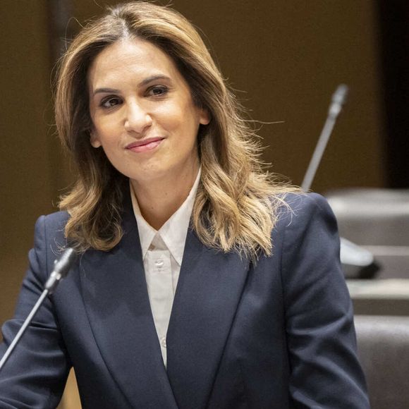 La journaliste Sonia Mabrouk devant la commission d'enquête parlementaire sur les procédures d'attribution des autorisations des services nationaux de télévision à l'Assemblée nationale à Paris, le 29 février 2024. 

Photo par Eliot Blondet / ABACAPRESS.COM