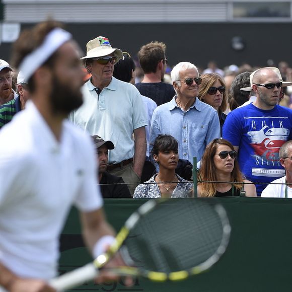 Shy'm vue pendant le match de son petit ami Benoît Paire de France contre Franko Skugor lors de la deuxième journée du championnat de Wimbledon 2016 à Londres, Royaume-Uni, 28 juin 2016. Photo Corinne Dubreuil/ABACAPRESS.COM