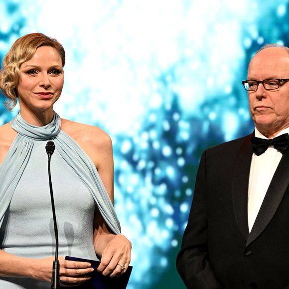 Le prince Albert II de Monaco et sa femme la princesse Charlène de Monaco durant la cérémonie de clôture de la 64ème édition du Festival de télévision de Monte-Carlo au Grimaldi Forum à Monaco, le 17 juin 2025.