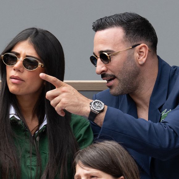 Louana Franco et Adil Rami assistent au tournoi Roland Garros 2025 le 1er juin 2025 à Paris, France. Photo by Laurent Zabulon/ABACAPRESS.COM