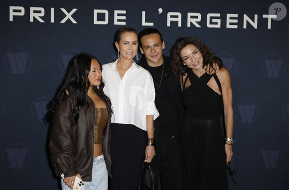 Laeticia Hallyday et sa fille Joy, Sandra Sisley et son fils Dino - Avant-Première du film "Largo Winch "Le Prix de L'argent" au cinéma le Grand Rex à Paris le 18 juin 2024. © Marc Ausset-Lacroix/Bestimage