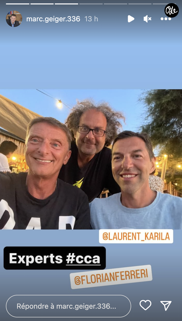 Marc Geiger (Ça commence aujourd'hui) en vacances en Corse avec sa compagne, il rejoint ses collègues Laurent Karila et Florian Ferreri. Instagram