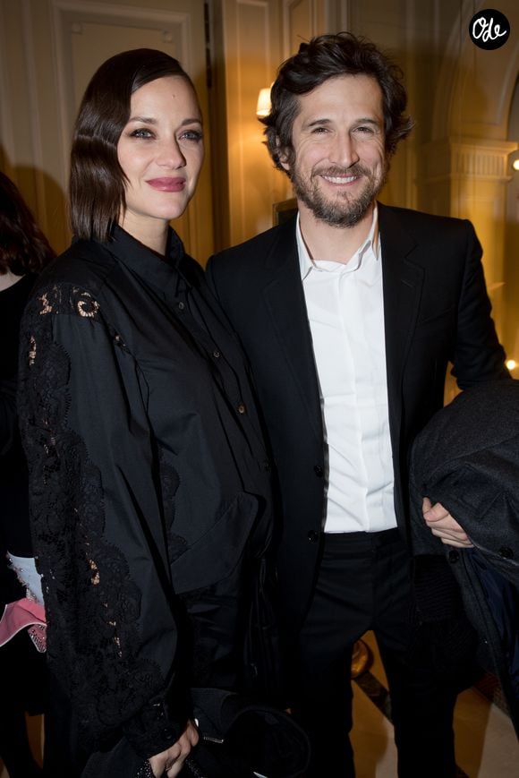 Marion Cotillard enceinte et son compagnon Guillaume Canet - Dîner à l'hôtel Meurice des Révélations César 2017 à Paris le 16 janvier 2017. © Cyril Moreau/Bestimage