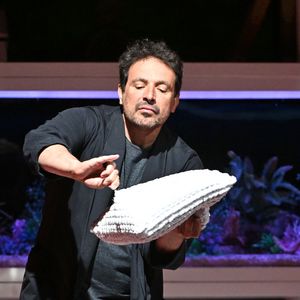 Exclusif - Bruno Salomone durant la 3eme soirée de la 1ere édition du festival Les Théâtrales d'Eze en plein air à l'oppidum du Col d'Eze avec la pièce "Au Scalpel", le 7 août 2023.
© Bruno Bebert /