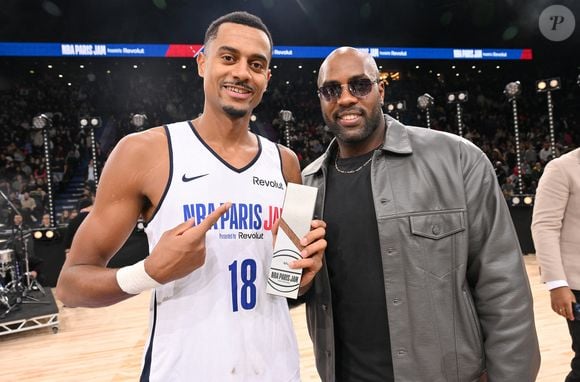 Teddy Riner - Match de gala NBA Jam team Teddy Riner contre team Esteban Ocon lors du NBA Paris Games 2025 à L'Accor Arena Bercy le 24 janvier 2025 © Ramsamy Veeren / Bestimage