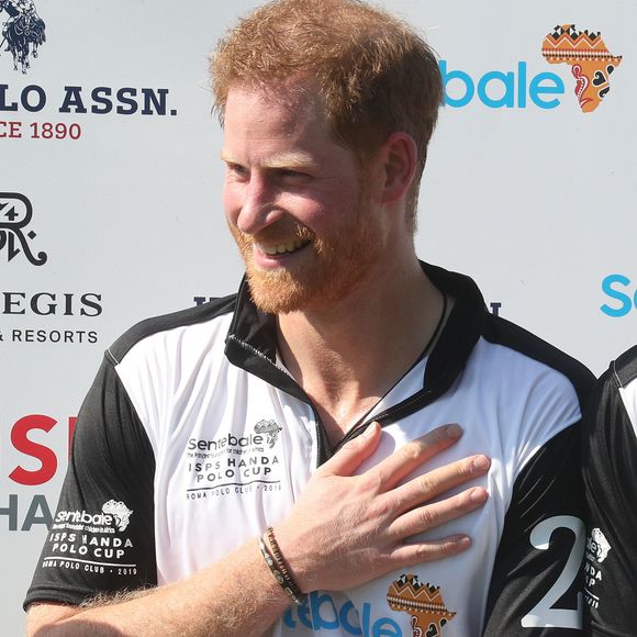 Le prince Harry, duc de Sussex - Coupe de polo "Sentebale ISPS Handa Polo Cup" à Rome. Cette organisation caritative Sentebale a été fondée par le duc de Sussex et le prince Seeiso en 2006 pour aider les enfants les plus vulnérables du Lesotho, du Botswana et du Malawi. Le 24 mai 2019.
