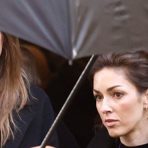 Anna Charrier (fille de Nicolas-Jacques Charrier), Théa Charrier (fille de Nicolas-Jacques Charrier, petite fille de Brigitte Bardot) - Sorties des obsèques de Brigitte Bardot en l'église Paroissiale Notre-Dame-de-l'Assomption de Saint-Tropez, France, le 7 janvier 2026.  © Jacovides-Moreau/Bestimage