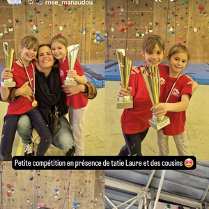 “Petite compétition en présence de tatie Laure et des cousins”, peut-on lire sur la photo