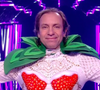 C'était finalement Philippe Candeloro, Chantal Ladesou l'avait déjà identifié juste avant qu'il ne se démasque !
Le Fraisier, Deuxième prime de Mask Singer, capture d'écran TF1