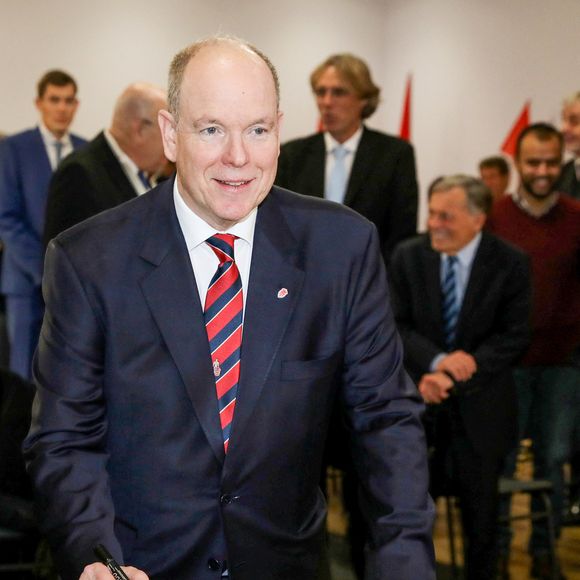 Le prince Albert II de Monaco lors de la célébration du 40ème anniversaire du stade Louis II à Monaco, le 4 février 2025. © Jean-François Ottonello/Nice Matin/Bestimage