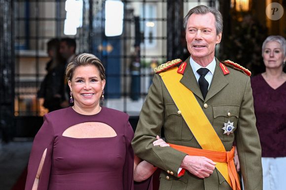 Le Grand-Duc Henri et la Grande-Duchesse Maria Teresa de Luxembourg lors de la cérémonie d'abdication de Son Altesse Royale le Grand-Duc Henri et de l'installation de Son Altesse Royale le Grand-Duc héréditaire Guillaume le 3 octobre 2025. Photo by NL Beeld/Patrick van Emst/Bruno Press/ABACAPRESS.COM