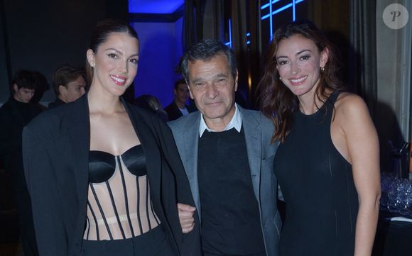 Exclusif - Iris Mittenaere (Miss France 2016 et Miss Univers 2016), Philippe Bénacin (président général d'Interparfums), Rachel Legrain-Trapani (Miss France 2007) - Soirée de lancement du parfum Montblanc "Legend Blue" au Victoria à Paris le 3 avril 2024. © Rachid Bellak/Bestimage