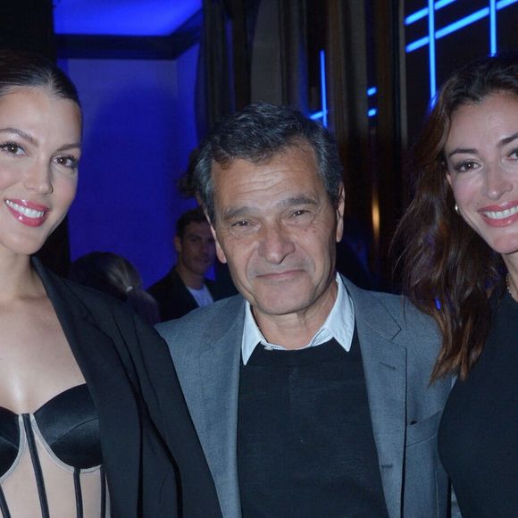 Exclusif - Iris Mittenaere (Miss France 2016 et Miss Univers 2016), Philippe Bénacin (président général d'Interparfums), Rachel Legrain-Trapani (Miss France 2007) - Soirée de lancement du parfum Montblanc "Legend Blue" au Victoria à Paris le 3 avril 2024. © Rachid Bellak/Bestimage