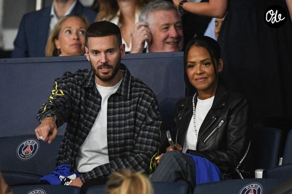 M Pokora et sa compagne Christina Milian au Parc des Princes lors du match de qualification pour la Coupe du monde opposant la France à l'Islande. Paris, France, le 9 septembre 2025. Photo de Florian Poitout/ABACAPRESS.COM