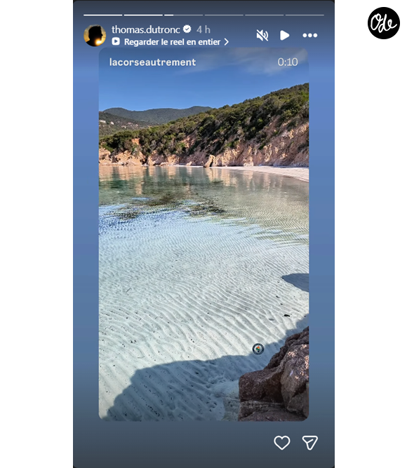 Thomas Dutronc partage un bon plan plage en Corse ©Instagram