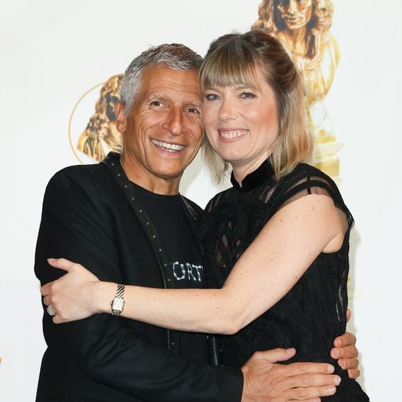 Nagui et sa femme Mélanie Page - 35ème cérémonie des Molières aux Folies Bergère à Paris le 6 mai 2024. © Coadic Guirec / Bestimage