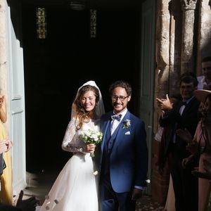 Mariage de Thomas Hollande et de la journaliste Emilie Broussouloux à la mairie à Meyssac en Corrèze près de Brive, ville d'Emiie. Le 8 Septembre 2018. 
© Patrick Bernard-Guillaume Collet / Bestimage