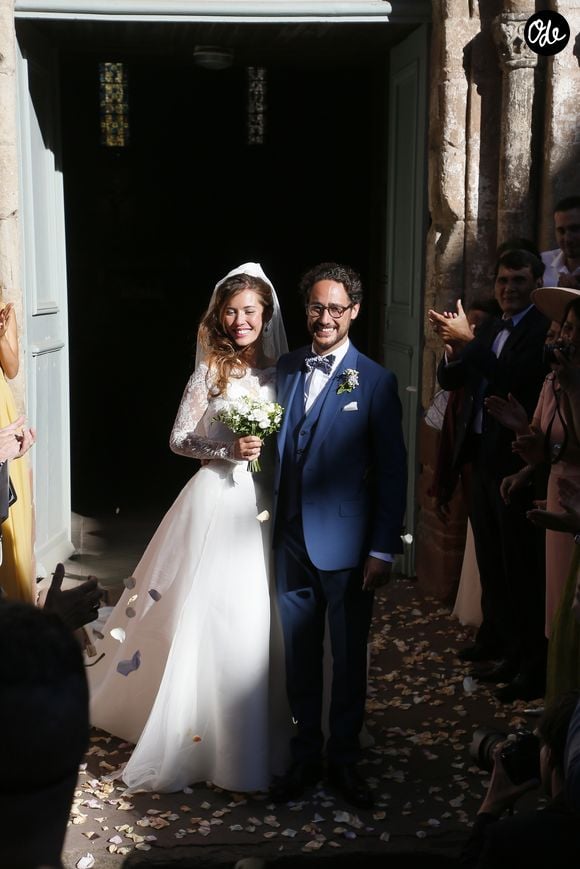 Mariage de Thomas Hollande et de la journaliste Emilie Broussouloux à la mairie à Meyssac en Corrèze près de Brive, ville d'Emiie. Le 8 Septembre 2018. 
© Patrick Bernard-Guillaume Collet / Bestimage
