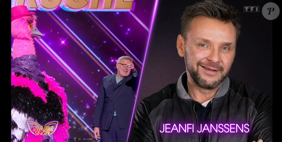 L'Autruche démasquée dans "Mask Singer 2025" par Chantal Ladesou et Laurent Ruquier. Il s'agit de Jeanfi Janssens. Emission du 2 mai 2025.
